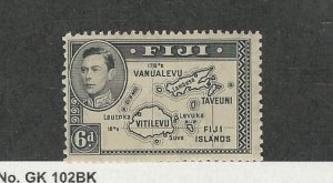 Fiji, Postage Stamp, #125 Mint LH (No 180), 1938 Map, JFZ