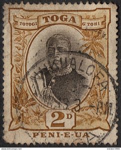 TONGA 1897 2d Grey & Bistre Die II SG42b FU