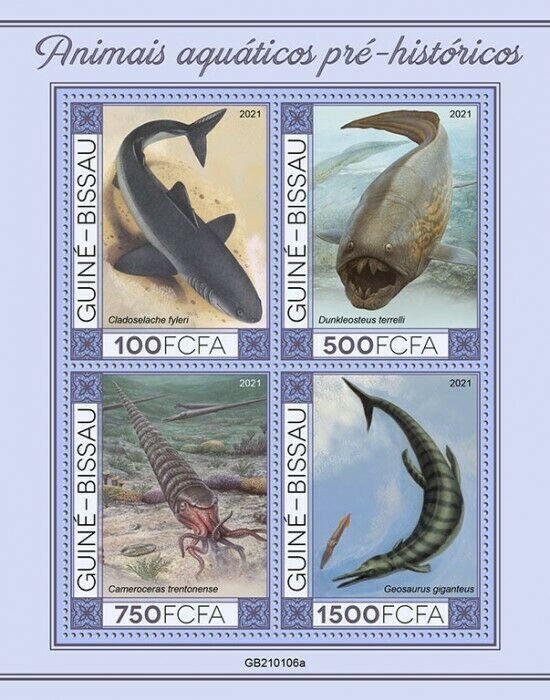 Stamps of GUINEA-BISSAU 2021-  PREHISTORIC WATER ANIMALS 3