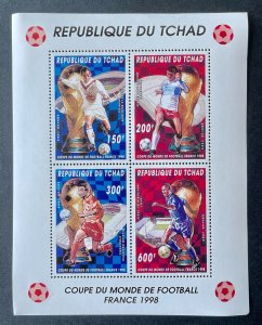 Stamps Sheetlet Football Worldcup France 98 Chad Perf.