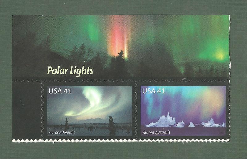 4203-04 Polar Lights Auroras Header With Horizontal Pair Mint/nh FREE SHIPPING