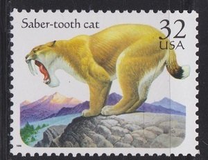 3080 Prehistoric Animals - Saber-tooth Cat  F-VF MNH single