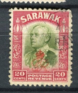 SARAWAK; 1947 early Brooke Crown Colony issue fine used 20c. value