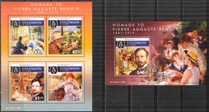 Solomon Islands 2015 Art Paintings Pierre - Auguste Renoir Sheet + S/S MNH