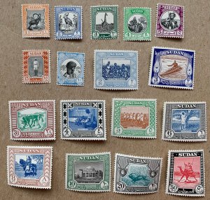 Sudan 1951 Definitives set of 17, MNH. Scott 98-114, CV $62.25. SG 123-139