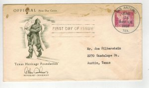 1956 THE ALAMO 1043-52 UNCOMMON TEXAS HERITAGE FOUNDATION & BULLSEYE CANCEL