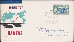 FIJI 1959 Qantas first flight cover to Honolulu Hawaii.....................A7806