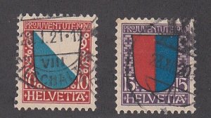 Switzerland # B16-17, Coats of Arms, Used, 1/3 Cat.