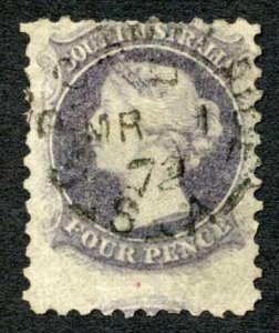 South Australia SG111 4d Dull Lilac Wmk V over Crown Perf 10 Cat 325 pounds 