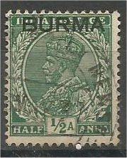 BURMA, 1937, used 1/2a, Overprinted, Scott 2