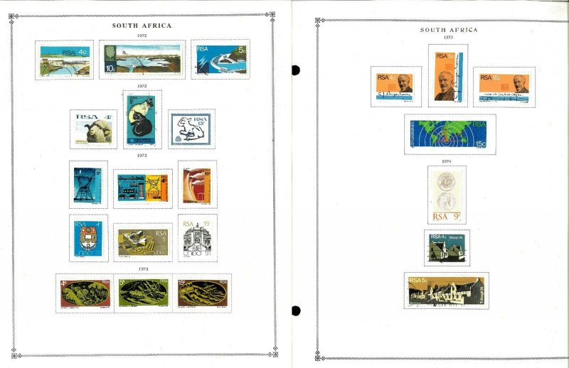 South Africa 1941-1995 M & U Hinged on Scott International Pages Thru 1999