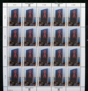 UNITED NATIONS VIENNA  AIDS AWARENESS SCOTT#325 SHEET  MINT NEVER HINGED