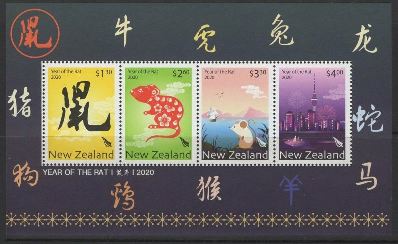 NEW ZEALAND 2019 YEAR OF THE RAT(2020) SHEET MNH