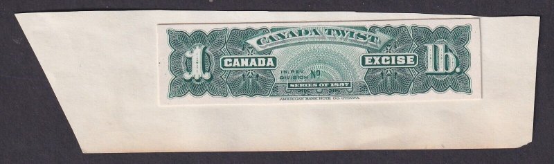 Canada, Series of 1897 Canada Twist Excise 1lb Stamp PROOF