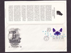 Scott #U630 Cat Kitten 29c Stamped Entire Envelope in Postal Commemorative FDC