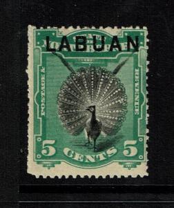 Labuan SG# 92, Mint Hinged, Hinge Remnant, shallow side thin - S1398 