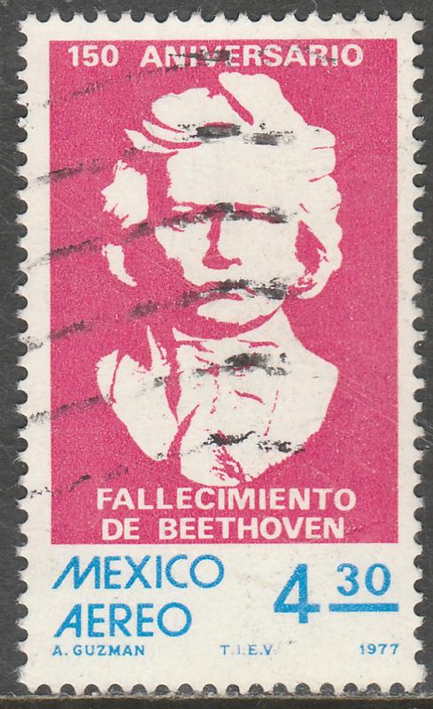 MEXICO C542, Sesquicentennial of death of Beethoven Used. F-VF.  (658)