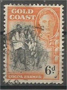 GOLD COAST, 1948, used 6p, King George VI, Scott 137