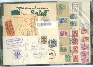 Austria 354/364 7 items with 1, 4,5,6,8, 12, 14, 20, 24 and 30 groschen stamps somewhere.  All better items including an express