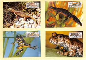 Czechoslovakia WWF World Wild Fund for Nature maxi cards Toads Newt