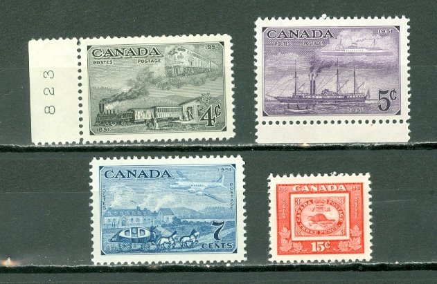 CANADA TRAINS-SHIPS-STAGECOACH-BEAVER #311-14..SET..MNH..$7.00