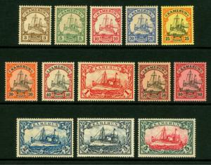 German Colonies - CAMEROUN 1900  Kaiser's YACHT set  Scott # 7-19  mint MH