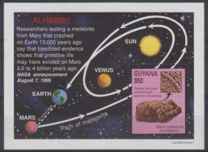 GUYANA 1996 MARS METEORITE Sc 3105A SOUVENIR SHEET MNH VF SPACE SCOTT UNPRICED! 