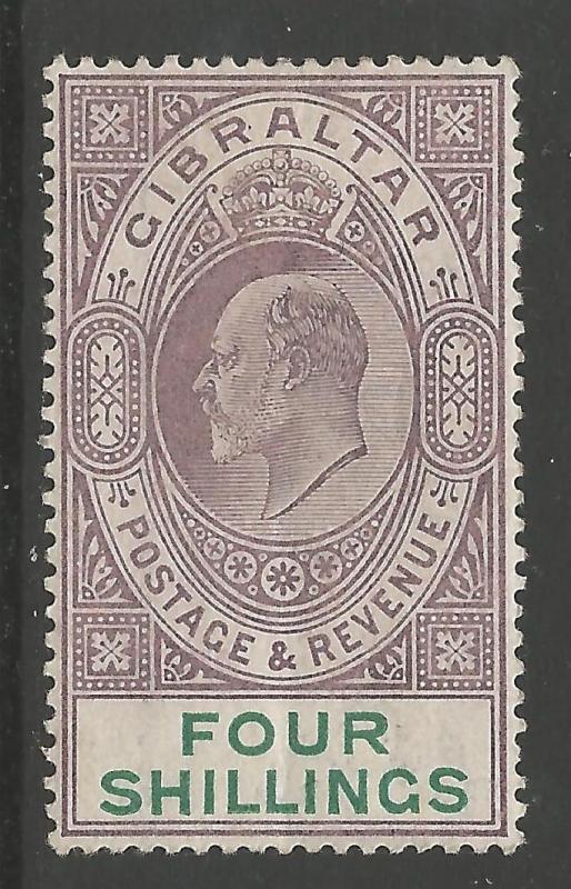 GIBRALTAR SG53 1903 4/= DULL PURPLE & GREEN MTD MINT