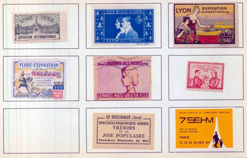 France Old/Modern MH Poster Labels x 50 (NT 3416