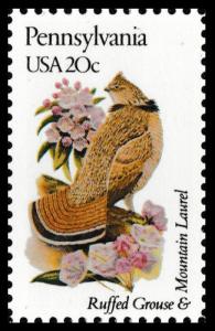 US 1990 or 1990a State Birds & Flowers Pennsylvania 20c single MNH 1982