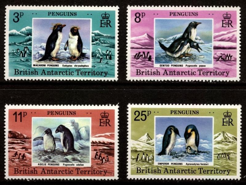 BRITISH ANTARCTIC TERRITORY Scott 72-75 PENGUINS Mint Never Hinged