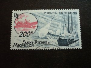 Stamps - St Pierre Miquelon - Scott# C17 - Used Part Set of 1 Stamp