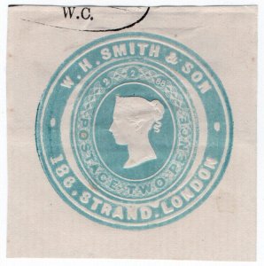 (I.B) QV Postal : Newspaper Wrapper - WH Smith & Son 2d (Advertising Ring) 