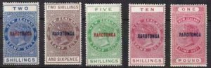 Cook Islands 1921 SC 67-71 MLH Set