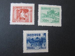 Korea 1952 Sc 183-4,186 MH