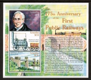 Lesotho 2000 - Trains Railways - Sheet of 3 Stamps - Scott #1230 - MNH