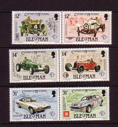 Isle of Man Sc 284-288 1985 Motoring stamp set mint NH