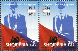 Albania 2013. Centenary of the Albanian Police (MNH OG) Block of 2 stamps