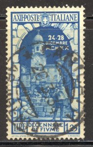 Italy Scott 318 Used VLH - 1934 1.25l St Vito's Tower/Fiume - SCV $6.50