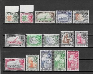 ZANZIBAR 1957 SG 358/72 MNH Cat £42