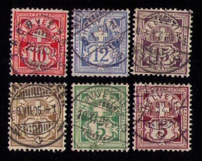 SWITZERLAND SCOTT 113-118 NOT A COMPLETE SET F-VF