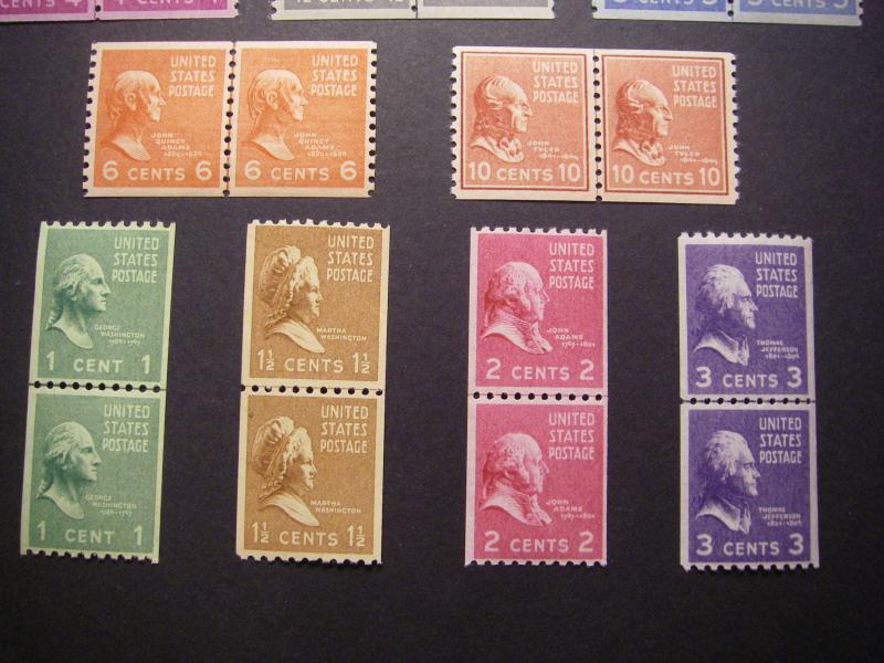 PREXIE LINE PAIRs COMPLETE, Scott 839 - 851, BEAUTIFUL MNH GROUP, CV $139+