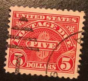 J78 b, Postage Due $5, 11 perf., single,  Vic's Stamp Stash