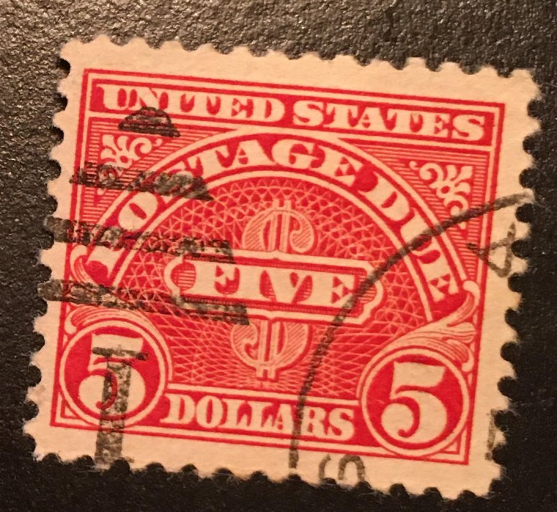 J78 b, Postage Due $5, 11 perf., single,  Vic's Stamp Stash