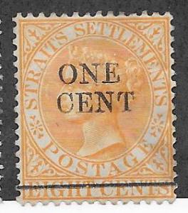 Straight Settlements #80 1c on 8c over print (MH) CV $1.25