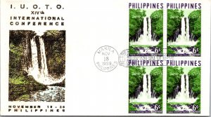 Philippines FDC 1959 - 14th Int'l Conf IUOTO - 4x6c Stamp - Block - F43548
