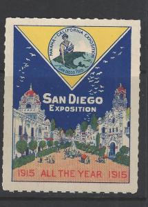 1915 Panama Pacific Expo In San Diego Poster Stamp - (AV108)