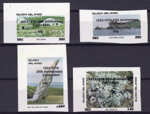 GUGH SCILLY ISLAND 1978 Coronation 25th.Anniversary Set (4) IMPERFORATED MNH