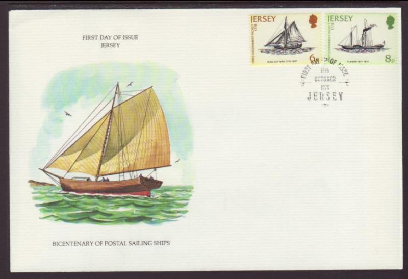 Jersey Sailing Ships 1978 U/A FDC BIN