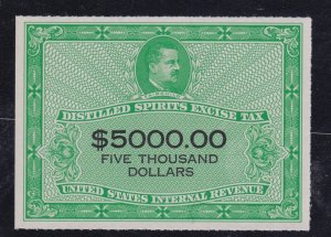 US Stamp RX45 $5,000 Distilled Spirits Excise Tax Unused Revenue $600 cv NGAI